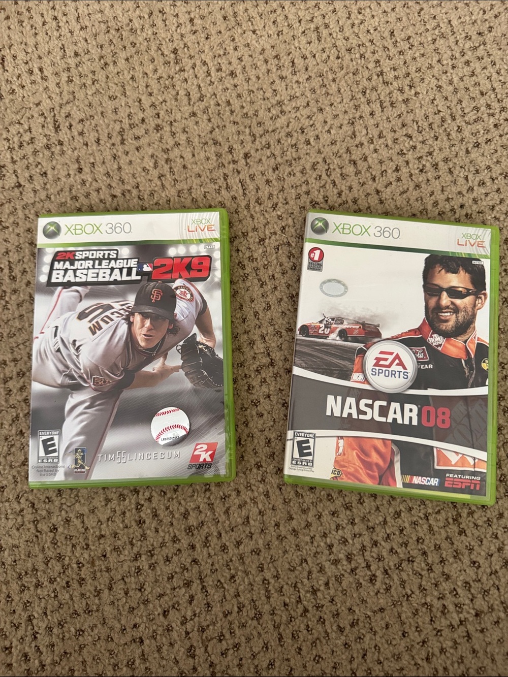 Microsoft Xbox 360 Sports Game Pair - Green Cases